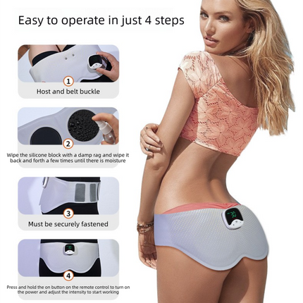 Electric Hip Trainer EMS Muscle Stimulator Buttock Lifting Belt with Remote Control 10 Modes 30 Intensity Levels Rechargeable Home Gym Workout