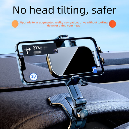 Universal Dashboard Car Phone Holder 360° Rotating Clip Mount HUD Design Anti-Slip Cradle for 4-7.2 Inch Smartphones GPS Navigation