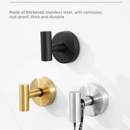Heavy Duty Stainless Steel Suction Cup Hook Vacuum Wall Hanger Brushed White No Drill Towel Holder for Bathroom Kitchen & Shower - Waterproof