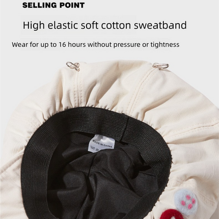Women's Black Newsboy Cap UPF50+ Sun Protection Cotton Blend Octagonal Beret Hat - Adjustable Breathable Baker Boy Style with Cute Button Detail