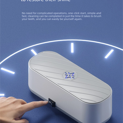 Portable Sonic Vibration Jewellery & Glasses Cleaner Machine - Rechargeable High Frequency Washing Box with UV Light for Watches, Makeup Brushes & Dentures (White)