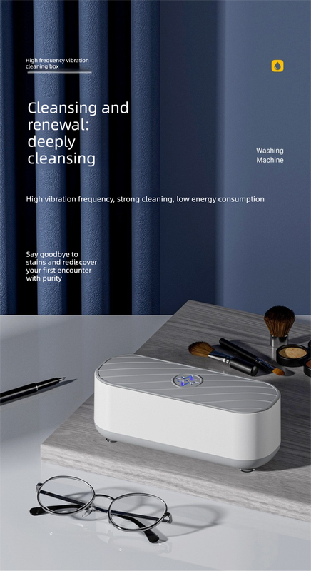Standard USB Plug-in Sonic Vibration Jewellery & Glasses Cleaner - High Frequency Washing Box for Dentures, Retainers & Watches (No Light Edition)