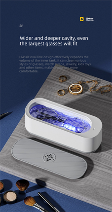 Standard USB Plug-in Sonic Vibration Jewellery & Glasses Cleaner - High Frequency Washing Box for Dentures, Retainers & Watches (No Light Edition)