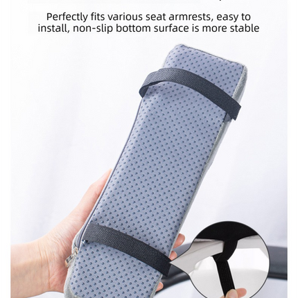 A Pair of Ergonomic Memory Foam Chair Armrest Pads (Curved PLUS) - Plush Velvet Elbow Support Cushions for Office & Gaming Chairs (Grey)