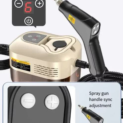 Beige 1500W High Pressure Steam Cleaner with Digital Display (3.5 BAR) - 1.2L Heavy Duty Steamer for Kitchen Grease, Grout, Car Detailing & Upholstery (AU Plug)