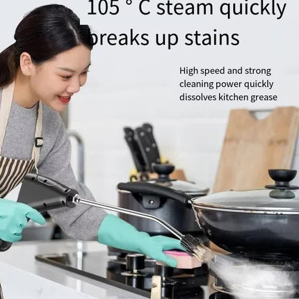 Black 1500W High Pressure Steam Cleaner with Digital Display (3.5 BAR) - 1.2L Heavy Duty Steamer for Kitchen Grease, Grout, Car Detailing & Upholstery (AU Plug)