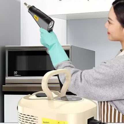 Black 1500W High Pressure Steam Cleaner with Digital Display (3.5 BAR) - 1.2L Heavy Duty Steamer for Kitchen Grease, Grout, Car Detailing & Upholstery (AU Plug)