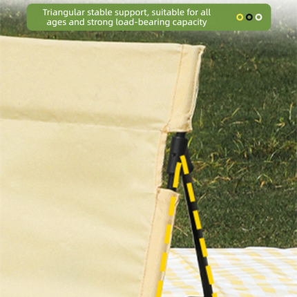 Portable Ground Chair with Back Support - Foldable Outdoor Floor Seat with Sturdy Iron Frame - Dark Green Oxford Fabric for Picnics, Festivals & Camping