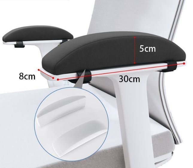 1 Pair of Memory Foam Chair Armrest Pads (Black)