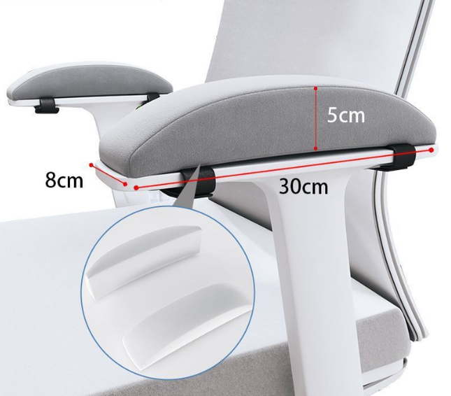 1 Pair of Memory Foam Chair Armrest Pads (Grey)