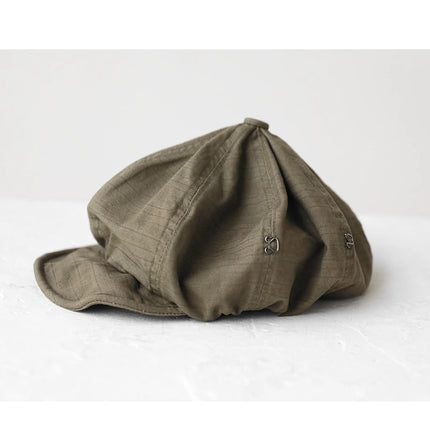 Oversized Slouchy Newsboy Cap - Vintage Japanese Style Baker Boy Hat - Soft Textured Fabric - Beige (Adjustable 54-60cm)