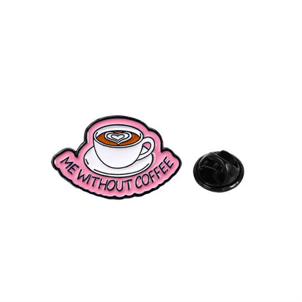 4 Pieces Cartoon Coffee Lovers Enamel Pin Set Zinc Alloy Coffee Cup Badges for Jackets Bags Hats Backpacks Decorative Jewelry Gift Set