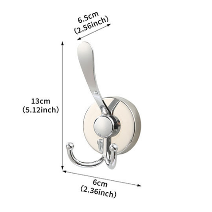Stainless Steel Vacuum Suction Cup Hook Rack 3-Hook Silver Wall Mounted Towel Rail for Bathroom and Kitchen No Drilling Required