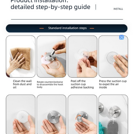 Stainless Steel Vacuum Suction Cup Hook Rack 3-Hook Silver Wall Mounted Towel Rail for Bathroom and Kitchen No Drilling Required