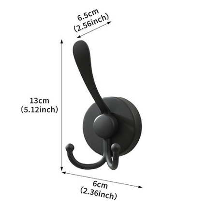 Stainless Steel Vacuum Suction Cup Hook Rack 3-Hook Black Wall Mounted Towel Rail for Bathroom and Kitchen No Drilling Required