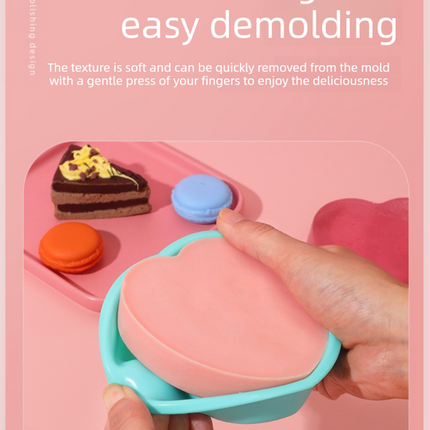Heart Shaped Silicone Baking Mould - Non-Stick Mousse Cake & Jelly Pan - Easy Release Polished Interior for Valentine's Day Desserts (Serenity Blue, 11.5cm)