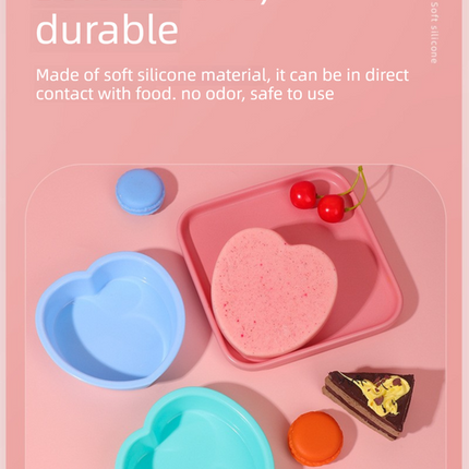 Heart Shaped Silicone Baking Mould - Non-Stick Mousse Cake & Jelly Pan - Easy Release Polished Interior for Valentine's Day Desserts (Serenity Blue, 11.5cm)