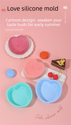 Heart Shaped Silicone Baking Mould - Non-Stick Mousse Cake & Jelly Pan - Easy Release Polished Interior for Valentine's Day Desserts (Serenity Blue, 11.5cm)