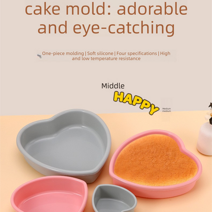 9 Inch Large Heart Shaped Silicone Cake Mould - Pink Non-Stick Baking Pan for Party & Celebration Cakes - Reinforced Rolled Edge Tray (25.9cm)