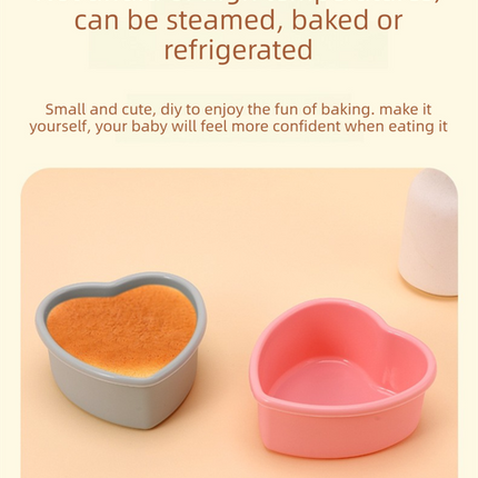 4 Inch Heart Shaped Silicone Cake Mould - Small Non-Stick Grey Baking Pan for Mini Bento Cakes, Jelly & Mousse - Heat Resistant Food Grade Tray (11.9cm)