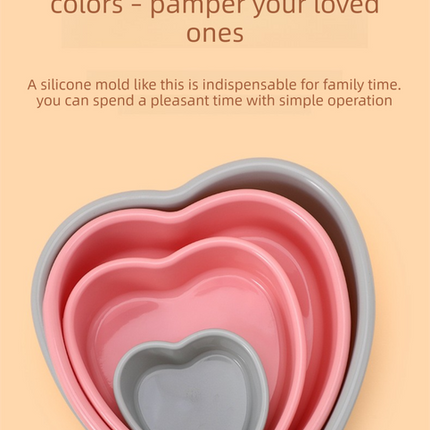 10 Inch Extra Large Heart Shaped Silicone Cake Mould - Grey Non-Stick Baking Pan for Weddings & Big Parties - Reinforced Rim Tray (29cm)