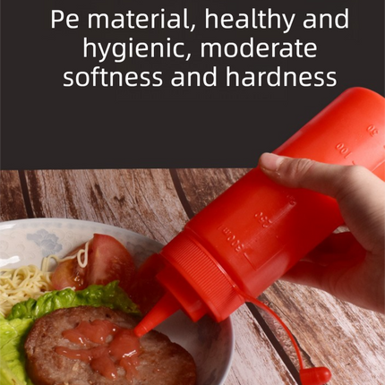 3 PCS Squeeze Sauce Bottles 250ml Plastic Condiment Dispensers for Kitchen BBQ & Cafe Refillable Ketchup Mustard Containers White&Red&Yellow