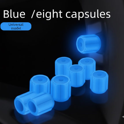 Universal Luminous Tyre Valve Caps 8 PCS Blue Glow in Dark Dust Covers for Cars Motorbikes & Bicycles Easy Install