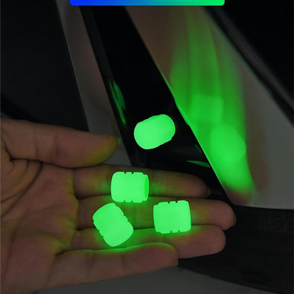Universal Luminous Tyre Valve Caps 8 PCS Pink Glow in Dark Dust Covers for Cars Motorbikes & Bicycles Easy Install