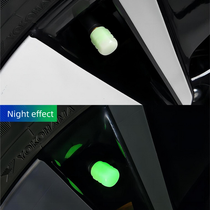 Universal Luminous Tyre Valve Caps 8 PCS Pink Glow in Dark Dust Covers for Cars Motorbikes & Bicycles Easy Install