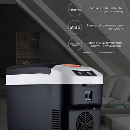 10L Portable Electric Cooler & Warmer Car Fridge with Digital Display 12V/240V Dual Power for Camping Road Trips & Home Office Brown