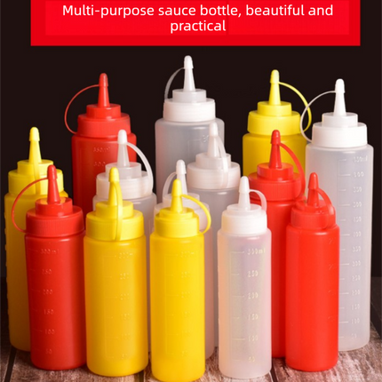 3 PCS Squeeze Sauce Bottle Set 650ml White Red Yellow Leakproof Condiment Dispenser for Salad Dressing Ketchup Mustard