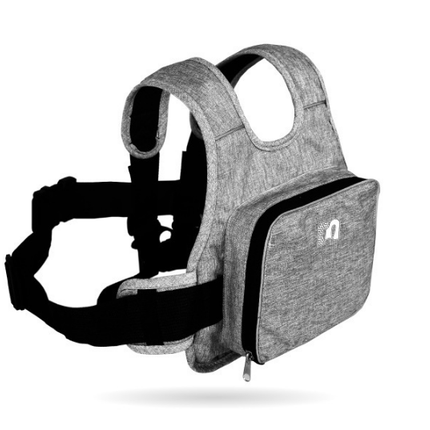 Children Motorcycle Safety Harness for Electric Bike Adjustable Kids Security Strap with Storage Bag Grey Anti-Fall Protection Gear Front and Rear Use
