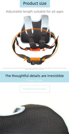 Children Motorcycle Safety Harness for Electric Bike Adjustable Kids Security Strap with Storage Bag Grey Anti-Fall Protection Gear Front and Rear Use
