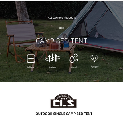 Single Person Off-Ground Camping Tent Portable Folding Bed Cover with Mosquito Net UV-Resistant Fishing Tent Blue