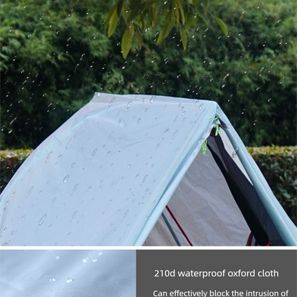 Single Person Off-Ground Camping Tent Portable Folding Bed Cover with Mosquito Net UV-Resistant Fishing Tent Blue