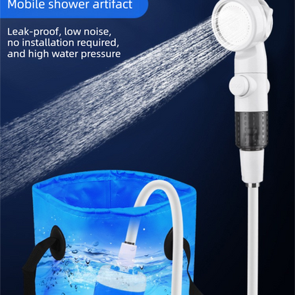 Portable Electric Outdoor Shower Kit Handheld Battery-Powered Shower Head Set for Camping, Dormitories, and Construction Sites