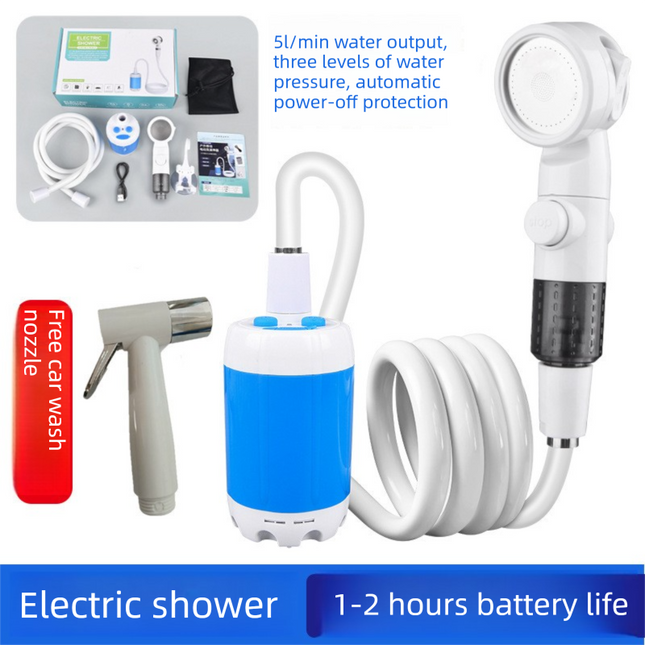 2-In-1 Portable Electric Outdoor Shower and Car Wash Kit Handheld