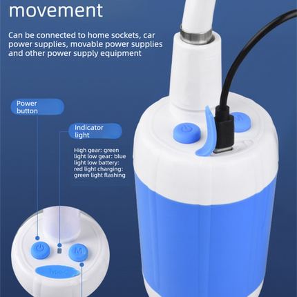 2-in-1 Portable Electric Outdoor Shower and Car Wash Kit Handheld Rechargeable Water Pump Set for Camping, Dorms, and Detailing