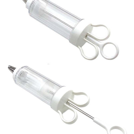 Large Cake Decorating Icing Syringe Gun Set with 5 Stainless Steel Nozzles DIY Cookie Press Baking Tool for Kitchen