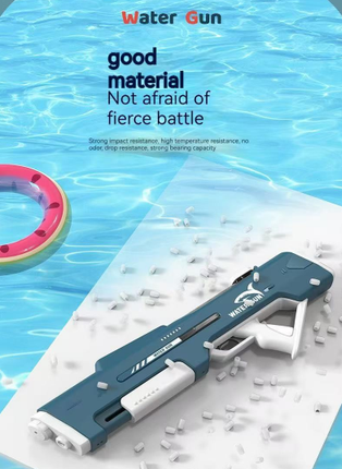 Electric Water Gun Auto Refill 46cm White Pulse Blaster High Pressure Toy with Manual & Electric Dual Mode for Kids & Adults