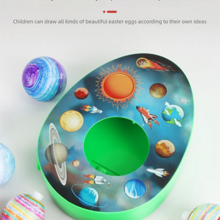 Easter Egg Decorating Kit Electric DIY Dinosaur Century Painting Machine with 8 Markers and 3 Toy Eggs Jurassic Set