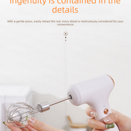 Compact Electric Handheld Egg Whisk Multi-Function Automatic Cream Whipper and Food Mixer J-7 White Single Head 1-Speed