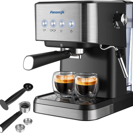 Premium Espresso Coffee Machine with Touch Control Panel & Steam Milk Frother 1050W Stainless Steel CM3010 (AU Plug)