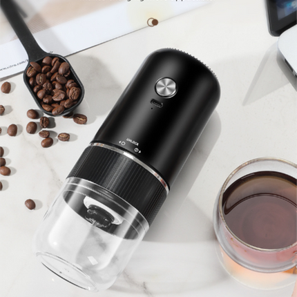 Portable Electric Coffee Grinder Wireless Rechargeable Burr Mill with Cleaning Brush Automatic Bean Grinder MDJ-13 White