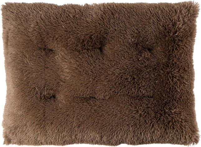 Luxury Long Plush Pet Bed Mat Faux Fur Crate Pad 55x40cm Dark Offee