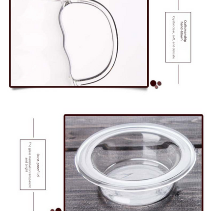 600ml Borosilicate Glass Coffee Server - Heat Resistant "Cloud" Pour Over Carafe with Lid - Large Drip Coffee Sharing Pot for Home & Office (2-4 Cups)