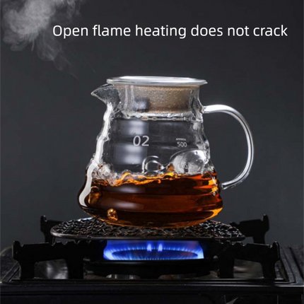 800ml Extra Large Glass Coffee Server - Heat Resistant "Cloud" Pour Over Carafe with Lid - Family Size Drip Coffee Pot & Tea Pitcher (3-5 Cups)