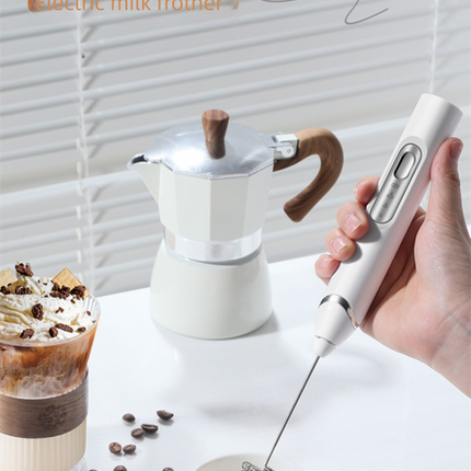 Rechargeable 3-in-1 Handheld Milk Frother Set - Electric Whisk with Egg Beater & Mixing Hook - 3 Speed Adjustable Foam Maker for Coffee, Lattes, Baking & Baby Food (Black)