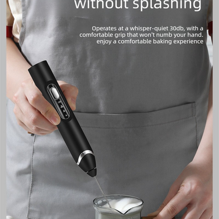 Rechargeable 3-in-1 Handheld Milk Frother Set - Electric Whisk with Egg Beater & Mixing Hook - 3 Speed Adjustable Foam Maker for Coffee, Lattes, Baking & Baby Food (White)