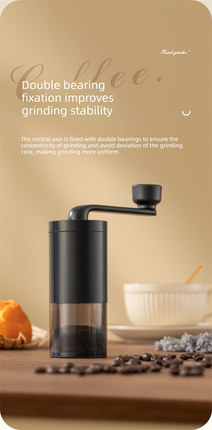 Manual Hand-Crank Coffee Grinder Precision Burr Mill with Adjustable Settings and Cleaning Brush MDJ-09 Matte White